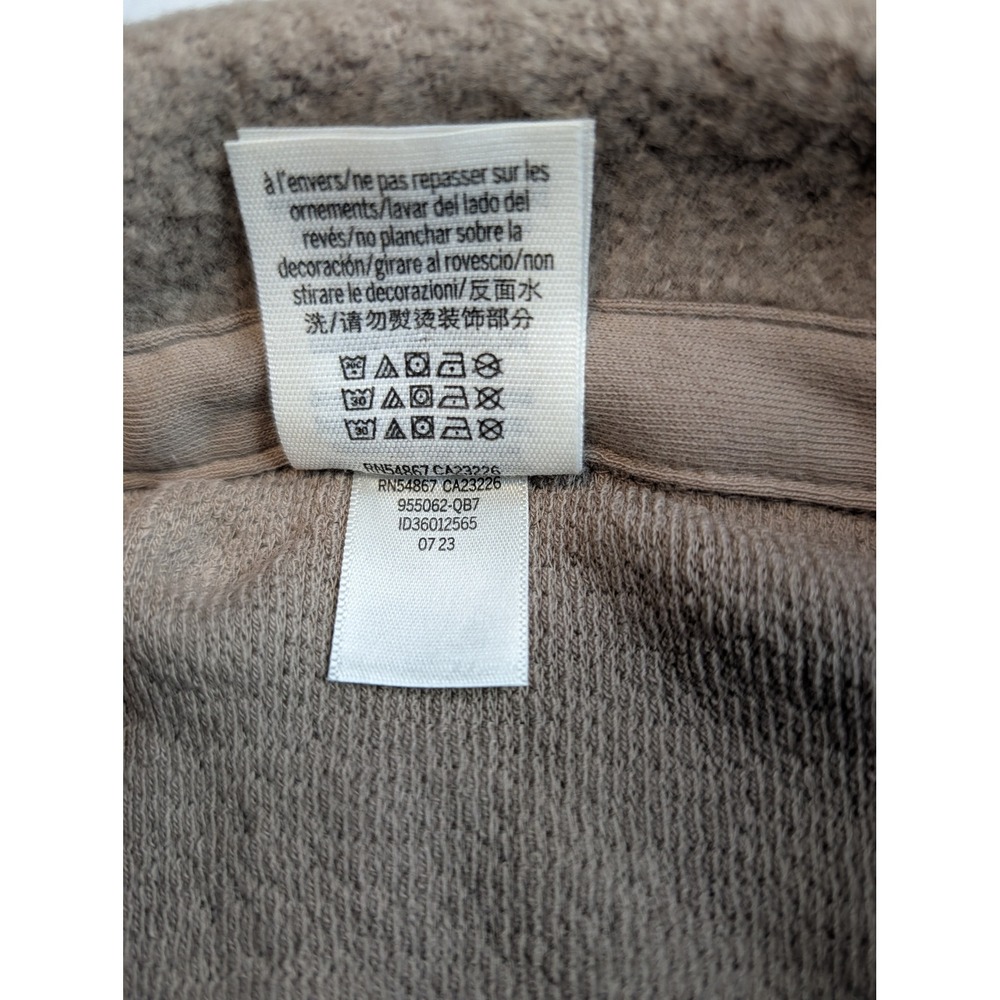 PINK Victoria's Secret Taupe Brown Fleece Button Down Shirt Jacket Shacket S/P - Picture 5 of 10